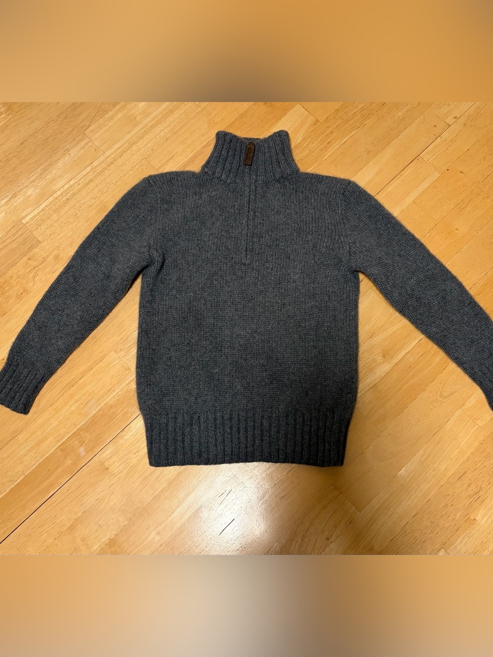 Polo by Ralph Lauren Quarter  Zip 100 % Cashmere Sweater - Dark Gray 4/4T